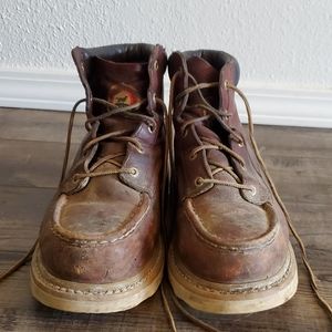 Men's steel toed work boots.